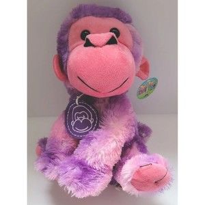 Adventure Planet Tye Dye Brights Purple Monkey Plush Ape Stuffed Animal 12" Toy